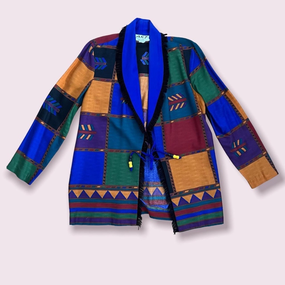 Vintage bold fringe blazer